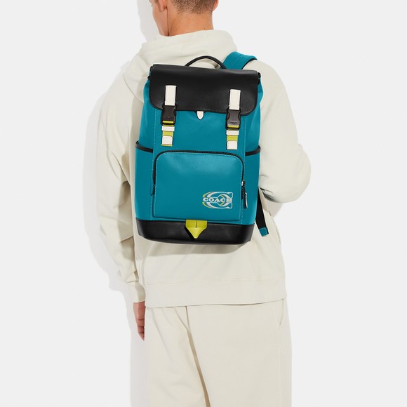 NWT Coach Outlet Track Backpack In Colorblock With Coach Stamp - Picture 5 of 5